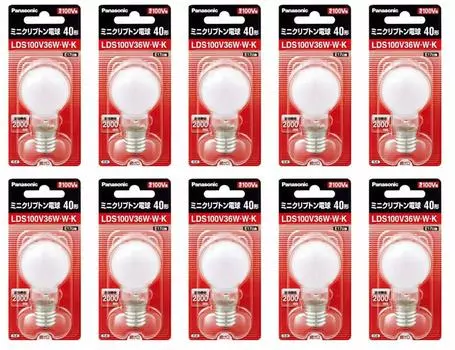 Лампочка PANASONIC Mini Krypton 40 Вт белая LDS100V36WWK (Резюме) [x10 набор] ds-2099394