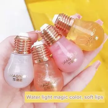 Лампочка водонепроницаемый блестящий пухлый длительный увлажняющий мягкий текстурный зеркальный эффект прозрачное масло-бальзам для губ 2