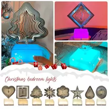 Лампы Wind Christmas Tree для спальни, 16 цветовых вариаций и дистанционное управление. Небольшая настольная лампа с плавной регулировкой яркости One Size