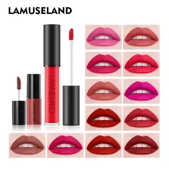 LAMUSELAND 2 шт./компл. 1 большая и 1 маленькая водостойкая долговечная жидкая губная помада матовый блеск для губ