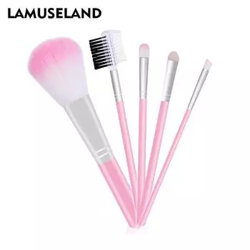 LAMUSELAND Кисти для макияжа Face Pink Brush (5 шт./компл.) #1406-OPP-P