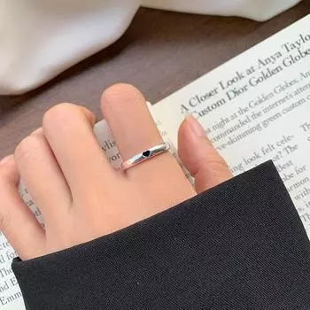 Lan Zhi Кольцо из стерлингового серебра 925 пробы с эмалью в форме сердца для женщин, корейский простой универсальный дизайн, не тускнеющий Adjustable