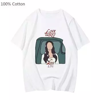 Лана Дель Рей эстетические футболки в стиле хип-хоп с аниме готическая манга/футболка с комиксами для мужчин/женщин футболка из 100% хлопка футболка с коротким рукавом