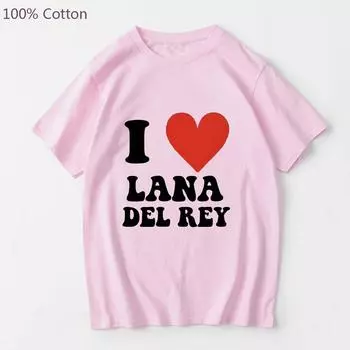 Лана Дель Рей, модные футболки с аниме в стиле хип-хоп, кавайная повседневная футболка с мангой, 100% хлопок, мужская/женская футболка, милая футболка с коротким рукавом