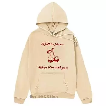 Лана Дель Рей Толстовка с капюшоном с вишней и длинными рукавами Пуловер с принтом знаменитой певицы Забавная толстовка с героями мультфильмов Y2k Sudadera High Street L