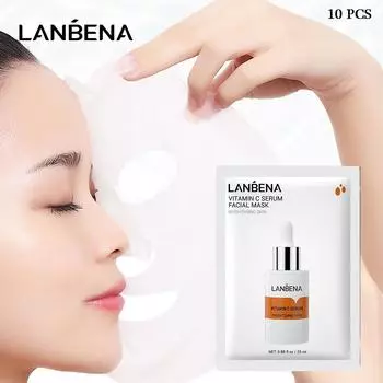 LANBENA маска для ухода за кожей с гиалуроновой кислотой, сыворотка для лечения пор VC, отбеливающая маска для контроля масла, шесть пептидов, подарочный набор, 10 шт. 1#