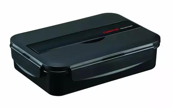 Ланч-бокс Asbel Bento Box можно мыть в посудомоечной машине с палочками для еды 1 ярус N Lantus Collection Ag антибактериальный черный TLB-950 (Сумка в комплекте)