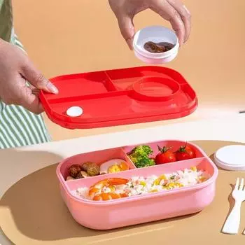 Ланч-бокс Bento Box на 1100 мл с безопасным уплотнением, несколькими отделениями, легкий штабелируемый контейнер для приготовления еды для взрослых фиолетовый