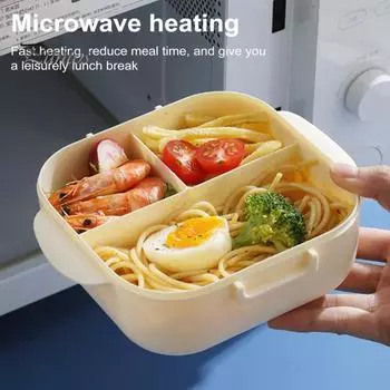 Ланч-бокс Bento Box с 3 отделениями, герметичный, 900 мл, контейнеры для еды, стаканчики для торта, для взрослых, детей, малышей темно-синий