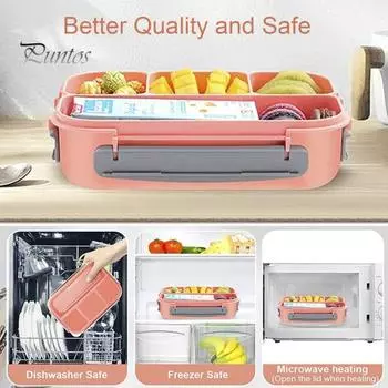 Ланч-бокс Bento для детей и взрослых, контейнеры для еды без бисфенола А с отделениями, герметичный контейнер для соуса, портативный контейнер для приготовления еды для школы, офиса, пикника зелёный