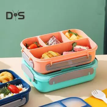 Ланч-бокс Bento для детей и взрослых, контейнеры для еды без бисфенола А с отделениями, герметичный контейнер для соуса, портативный контейнер для приготовления еды для школы, офиса, пикника зелёный