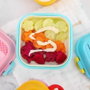 Ланч-бокс большой емкости, контейнер для фруктов, портативный детский мультяшный контейнер для бенто, коробка для пикника, закусок S синий