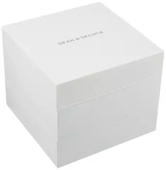 Ланч-бокс Dean and DeLuca большой, тяжелый, белый, с перегородками, на 4-5 человек, большой емкости, для пикника на открытом воздухе xx см, трехъярусный, 19,5D 16,7W 19,5H белый