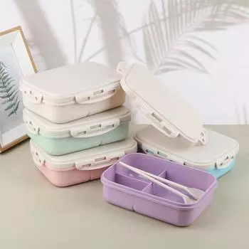 Ланч-бокс для микроволновой печи, посуда из пшеничной соломы, контейнер для хранения продуктов, коробка для бенто зелёный