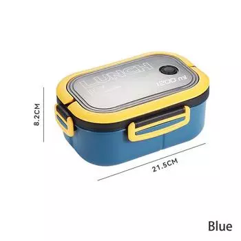 Ланч-бокс для микроволновой печи с вилкой, ложкой, портативный герметичный ланч-бокс, 2 слоя сетки, детский студенческий офис, коробка для бенто, контейнер для хранения еды белый