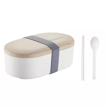 Ланч-бокс для микроволновой печи Японский деревянный ящик Bento Однослойный контейнер для хранения Новинка белый