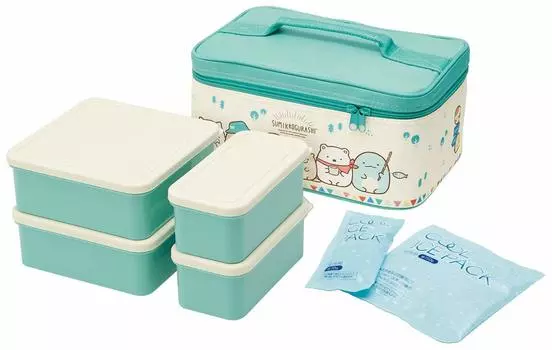 Ланч-бокс для отдыха на скейте с сумкой-холодильником и пакетом для льда Sumikko Gurashi Camping Bento Box Large KCPC4