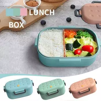 Ланч-бокс для взрослых и студентов, силиконовая вентиляционная заглушка, разделительный ланч-бокс синий