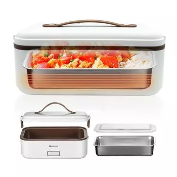 ланч-бокс для жизни 1 1 половина с подогревом ланч-бокс рисовая удобная рисоварка для одного обед обед для одного маленький электрический рисовый обед коричневый быстрого приготовления белый