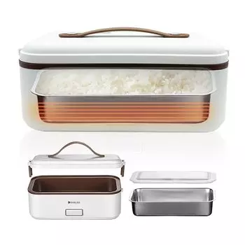 ланч-бокс для жизни на одного 1 половина с подогревом 3 функции в удобной рисоварке на одного обед обед на одного маленький электрический рис обед коричневый быстрый белый