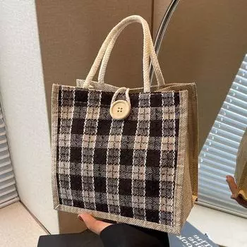 Ланч-бокс из льна, корзина для овощей, сумка, женская модная сумка на выход, сумка через плечо, сумка для работы