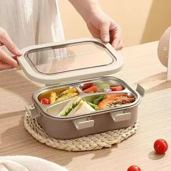 Ланч-бокс из нержавеющей стали 304, 850 мл, изолированный отсек для бенто, микроволновая печь, подогрев, офисный работник, студенты, герметичная коробка для пикника синий