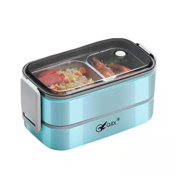 Ланч-бокс из нержавеющей стали 304 с 2 отделениями, контейнер для хранения еды, портативный контейнер для еды, офис