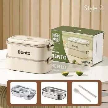 Ланч-бокс из нержавеющей стали 304, Штабелируемый контейнер для закусок, Новый штабелируемый контейнер для ланча, Для улицы Style 2