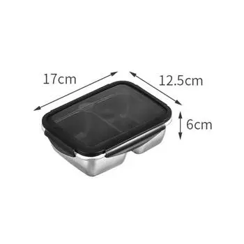 Ланч-бокс из нержавеющей стали, герметичный контейнер для еды, для микроволновой печи, бенто-бокс, для школы/офиса 550ml 2 Gird