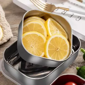 Ланч-бокс из нержавеющей стали, контейнеры для хранения бенто, холодильник, контейнеры для свежей еды, чехол для миски с крышкой для офисных работников