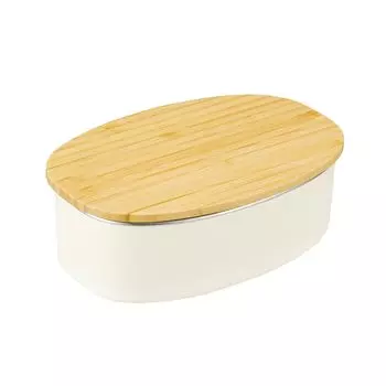 Ланч-бокс из нержавеющей стали Nonoji, овальный, подходит для микроволновой печи, посудомоечной машины, стильный и простой, с крышкой из натурального дерева, белый белый
