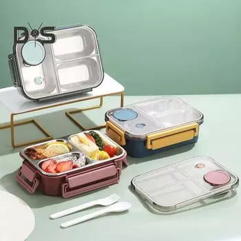 Ланч-бокс из нержавеющей стали объемом 850 мл, контейнер для бенто для взрослых, герметичный, штабелируемый контейнер для ланча с разделенными отсеками, удобный для переноски контейнер для приготовления пищи синий