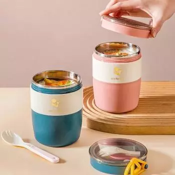 Ланч-бокс из нержавеющей стали PP/304, вакуумный контейнер для еды, портативный герметичный термос для обеда, чашка для завтрака, суповая миска