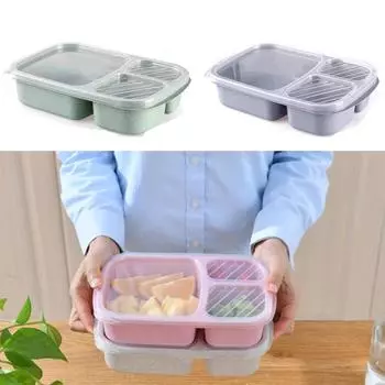 Ланч-бокс микроволновая печь пшеничная соломенная посуда контейнер для хранения еды детский портативный ланч-бокс сумка для ланча для детей школьный офис зелёный