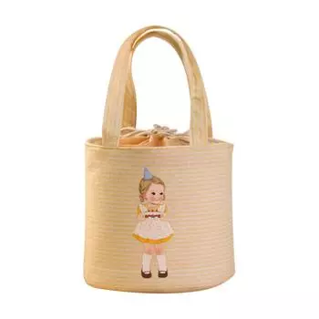 Ланч-бокс, милая кукла, термоизолированная сумка-холодильник, сумка-бенто, контейнер бежевый