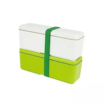 Ланч-бокс Miyoshi Seisakusho, тонкий LL, белый x зеленый, GEL-COOL GC-443