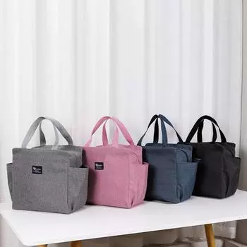 Ланч-бокс, портативный, большой емкости, удобный, практичный, водонепроницаемый, для сохранения тепла, на молнии, Bento, сумка для еды для мужчин и женщин, сумка для пикника