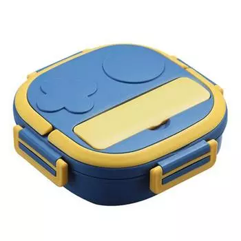 Ланч-бокс с несколькими отделениями, пищевой контейнер большой емкости из нержавеющей стали для дома и улицы 2 2 Compartment синий