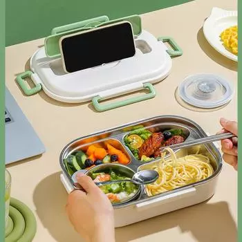 Ланч-бокс с отсеком Panda, 304 нержавеющая сталь, изоляция, бенто-бокс для студентов, портативные герметичные контейнеры для еды для офисных работников