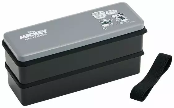 Ланч-бокс Skater 2-х уровневый с силиконовой внутренней крышкой большой емкости 900 мл для мужчин Микки Маус Дисней Сделано в Японии SSLW9