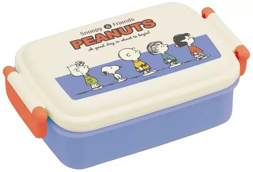 Ланч-бокс Skater антибактериальный пушистый 450 мл Снупи двухцветный Сделано в Японии Детский RBF3ANAG-A