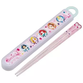 Ланч-бокс Skater Chopstick Box Set Палочки для еды с антибактериальной обработкой Disney Princess 24 Легко открывающиеся Раздвижные Сделано в Японии 16,5 см Детские