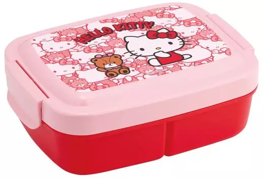 Ланч-бокс Skater Kids с куполообразной формой и встроенным разделителем 840 мл Kitty Ushiro Shiro Sanrio Сделано в Японии P84