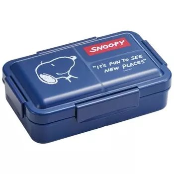 Ланч-бокс Skater Snoopy Navy 850 мл, антибактериальная интегрированная упаковка, 4-точечный замок, пушистый, мужской, PALT9AG-A