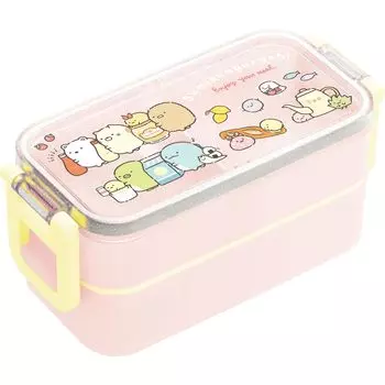 Ланч-бокс Sumikkogurashi с фиксирующимися палочками для еды KA27601 В80 x Ш175 x Г80 мм San-X 2-уровневый 2-точечный
