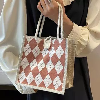 Ланч-бокс Сумка для ланча Холстовая сумка Женская большая сумка через плечо светло-зеленый