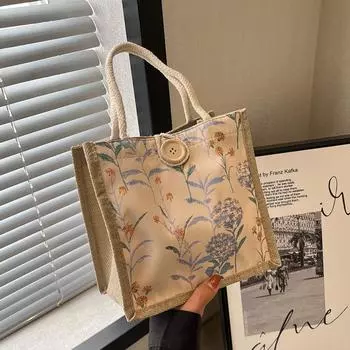 Ланч-бокс Сумка для ланча Сумка через плечо Универсальная холщовая сумка