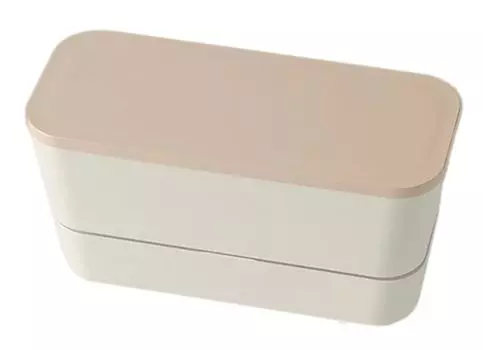 Ланч-бокс Takenaka SUKITTO Skit 2-х уровневый обед Сделано в Японии Цвет слоновой кости 220 мл (Верхний ярус) 380ml, (Нижний ярус) Т-36397 слоновая кость