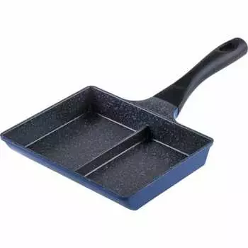 Ланч-бокс Wahei Freiz, готовка 2 блюд одновременно, сковорода с разделителями, 15 x 19 см, 2-сторонняя сковорода, совместимая с IH, газ, экономия времени, не содержит PFOA