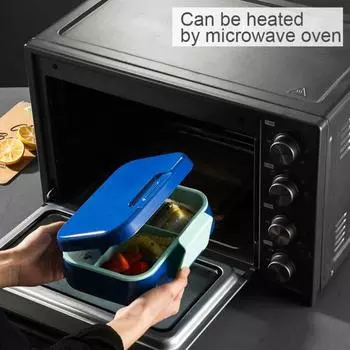 Ланч-бокс Yousheng Bento с чашкой для соуса, вилкой, ложкой, контейнером для ланча с 3 отделениями, контейнерами для закусок без содержания бисфенола А, подходящими для детей, для девочек и мальчиков красный